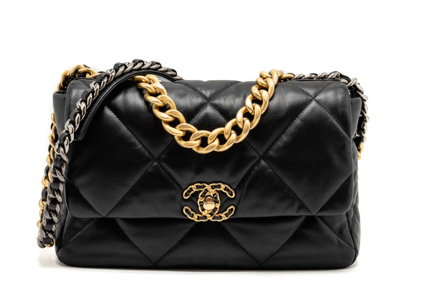Chanel Large 19 Bag Goatskin Black Multicolour Hardware
