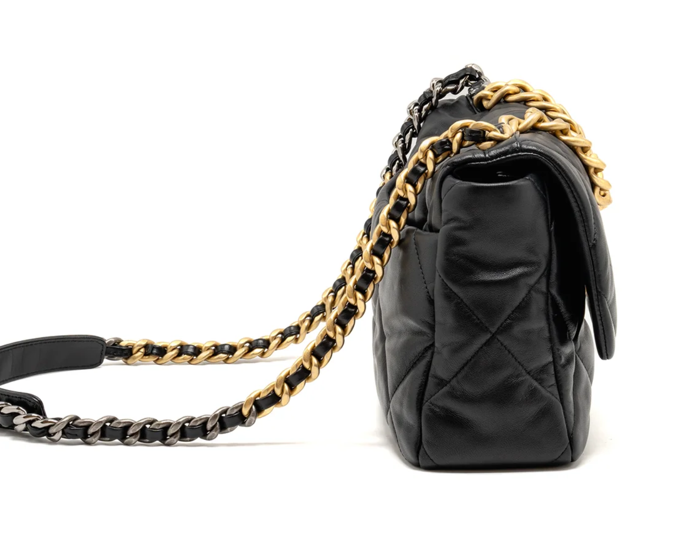 Chanel Large 19 Bag Goatskin Black Multicolour Hardware