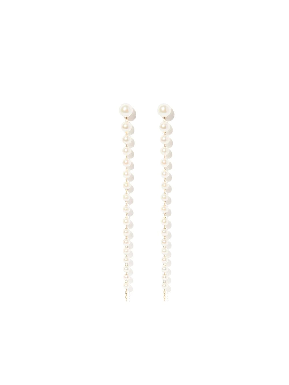 mizuki 14kt yellow gold Cascading pearl drop earring