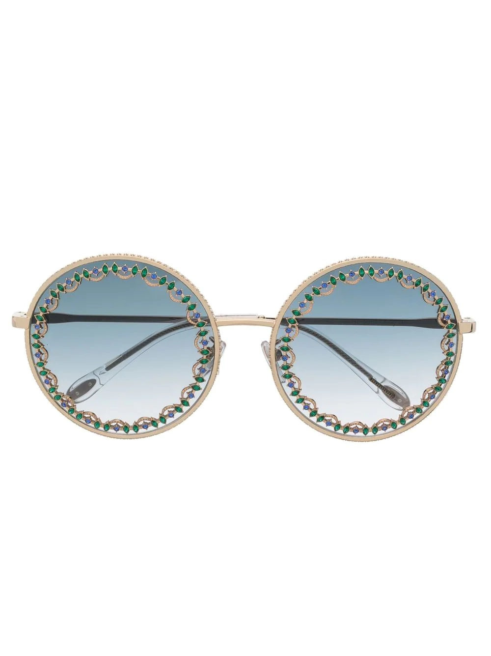 Chopard Eyewear
crystal-embellished round-frame sunglasses