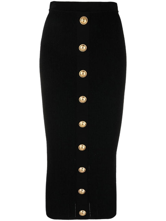 Balmain
button-embossed pencil skirt